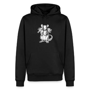 Ratte Maus Nagetier Ratten - Männer Premium Bio Hoodie - Schwarz - Vorne - Nico (187cm)