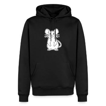 Ratte Maus Nagetier Ratten - Männer Premium Bio Hoodie - Schwarz - Vorne - Nico (187cm)