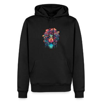 PsychoTripp2020 - Männer Premium Bio Hoodie - Schwarz - Vorne - Nico (187cm)