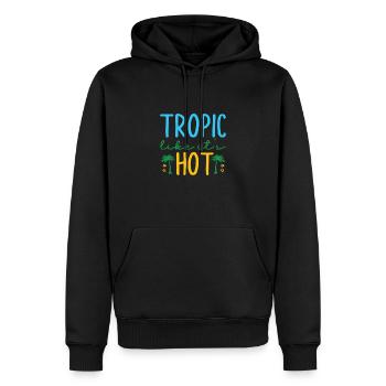 Tropique comme s’il faisait chaud - Sweat à capuche Premium bio Homme - noir - Devant - Nico (187cm)