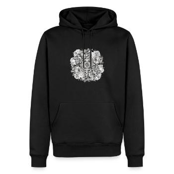 Mandala Zen n°2 - Sweat à capuche Premium bio Homme - noir - Devant - Nico (187cm)