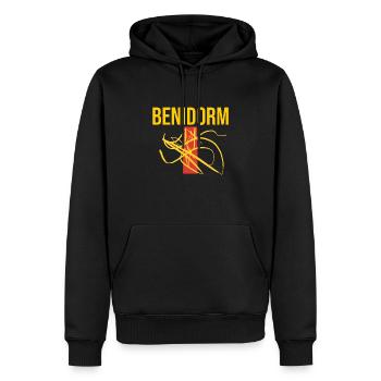 Benidorm T-Shirt Souvenir Benidorm Sweater - Men’s Premium Organic Hoodie - black - Front - Nico (187cm)