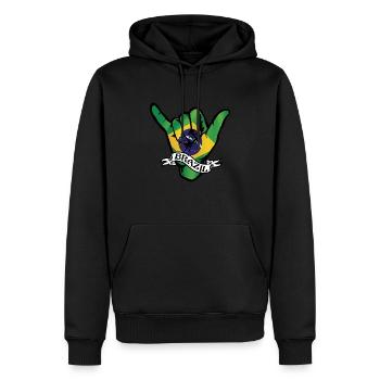 Brazil Shaka - Männer Premium Bio Hoodie - Schwarz - Vorne - Nico (187cm)