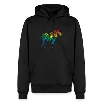 Zebra - Männer Premium Bio Hoodie - Schwarz - Vorne - Nico (187cm)