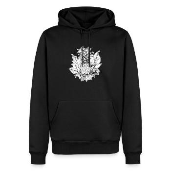Ananas - Männer Premium Bio Hoodie - Schwarz - Vorne - Nico (187cm)