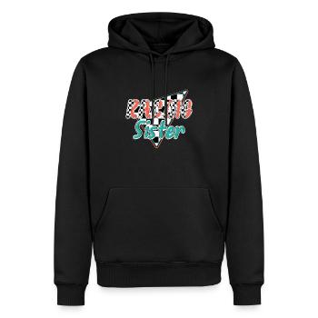 racing sister - Men’s Premium Organic Hoodie - black - Front - Nico (187cm)