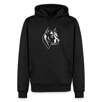 Pitbull - Männer Premium Bio Hoodie - Schwarz - Vorne - Nico (187cm)
