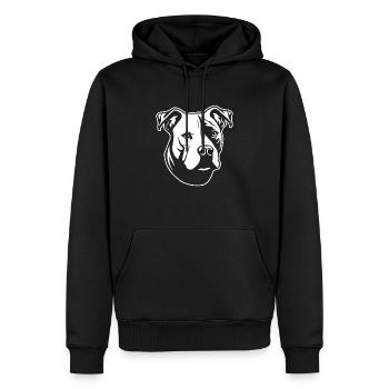 Pitbull - Männer Premium Bio Hoodie - Schwarz - Vorne - Nico (187cm)