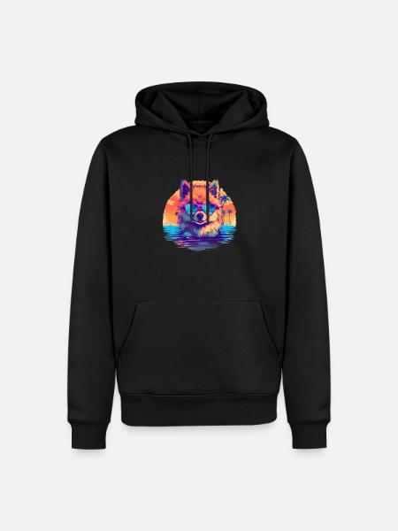 Retro Pomeranian - Men’s Premium Organic Hoodie - black