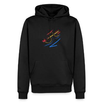 Abstract Art on T-Shirt - Men’s Premium Organic Hoodie - black - Front - Nico (187cm)