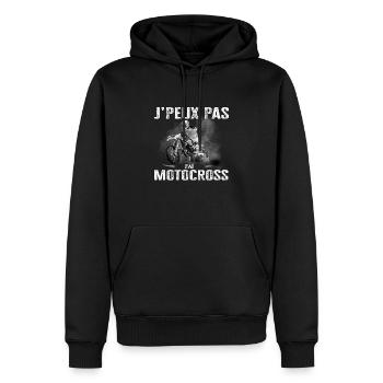 J'peux Pas J'Ai Motocross Humour Motard Moto Cross - Sweat à capuche Premium bio Homme - noir - Devant - Nico (187cm)