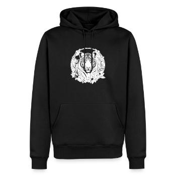 Tiger Raubkatze - Männer Premium Bio Hoodie - Schwarz - Vorne - Nico (187cm)