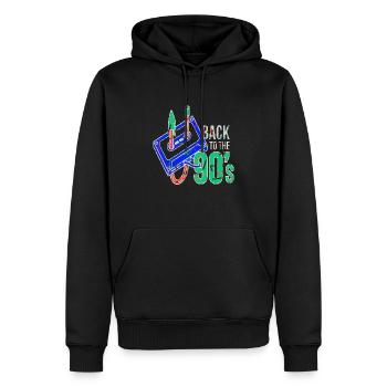 90er Jahre Niedlich 80er Jahre Retro Vintage Lustig Cool Nostalgie - Männer Premium Bio Hoodie - Schwarz - Vorne - Nico (187cm)