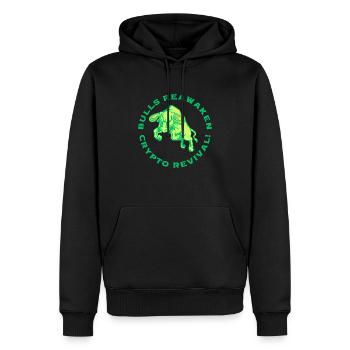Bulls Reawaken - Männer Premium Bio Hoodie - Schwarz - Vorne - Nico (187cm)