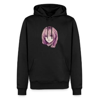 buntes Anime Gesicht schöne Frau - Männer Premium Bio Hoodie - Schwarz - Vorne - Nico (187cm)