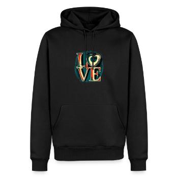 L-O-V-E vier Buchstaben die so wichtig sind - Männer Premium Bio Hoodie - Schwarz - Vorne - Nico (187cm)
