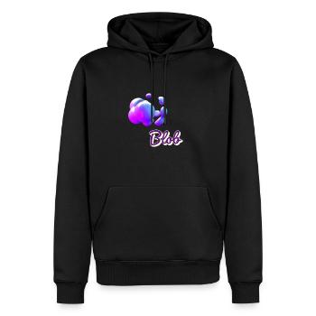 Blob - Männer Premium Bio Hoodie - Schwarz - Vorne - Nico (187cm)
