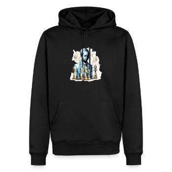Judith chess - Men’s Premium Organic Hoodie - black - Front - Nico (187cm)