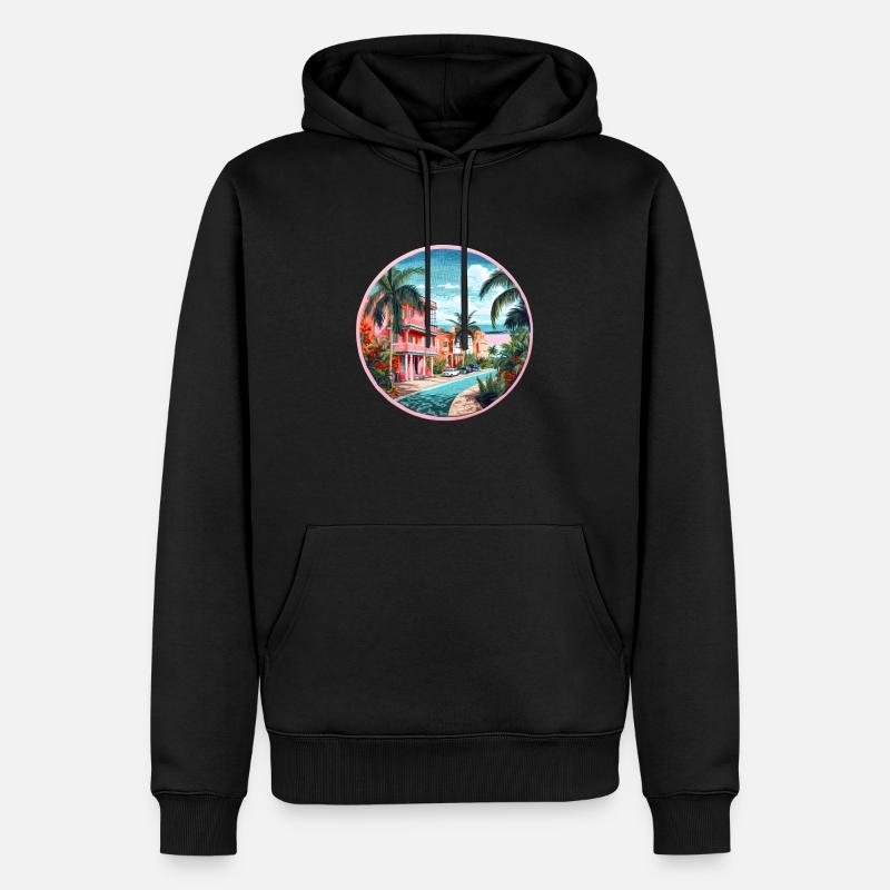 Sentiments d’été à Cuba - Sweat à capuche Premium bio Homme - noir