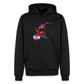 Papillon Nature Drapeau coloré Arc-en-ciel Croatie HRV - Sweat à capuche Premium bio Homme - noir - Devant - Nico (187cm)
