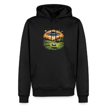 OVNI - Sweat à capuche Premium bio Homme - noir - Devant - Nico (187cm)