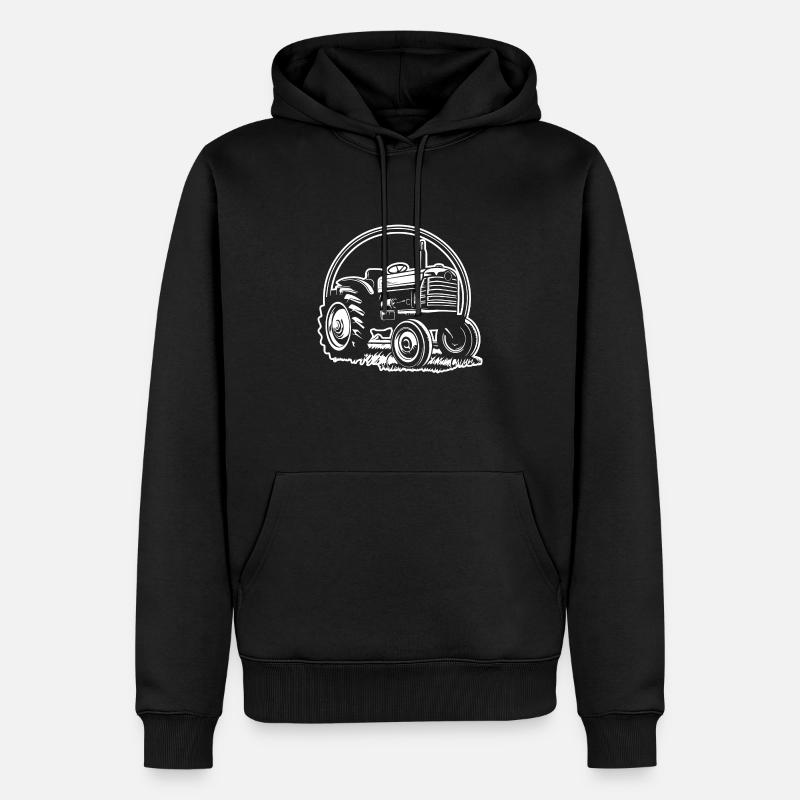 Traktor - Männer Premium Bio Hoodie - Schwarz