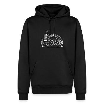 Traktor - Männer Premium Bio Hoodie - Schwarz - Vorne - Nico (187cm)