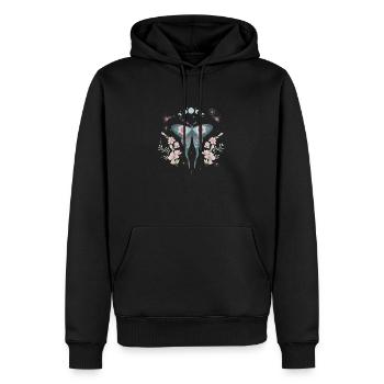 Papillon magique lune - Sweat à capuche Premium bio Homme - noir - Devant - Nico (187cm)