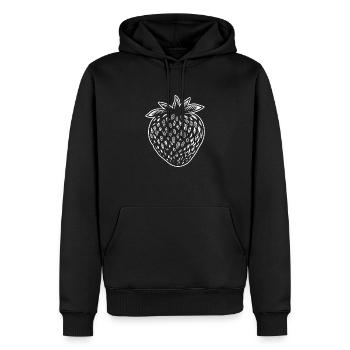 Fraise Fruit Fruit - Sweat à capuche Premium bio Homme - noir - Devant - Nico (187cm)