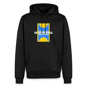 Handball Passion : Dribble, Tire, Gagne ! - Sweat à capuche Premium bio Homme - noir - Devant - Nico (187cm)