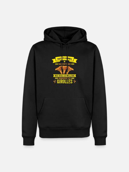 Les Meilleurs Hommes Ramassent Les Girolles - Sweat à capuche Premium bio Homme - noir