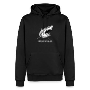 Respect The Locals (including Sharks) - Männer Premium Bio Hoodie - Schwarz - Vorne - Nico (187cm)