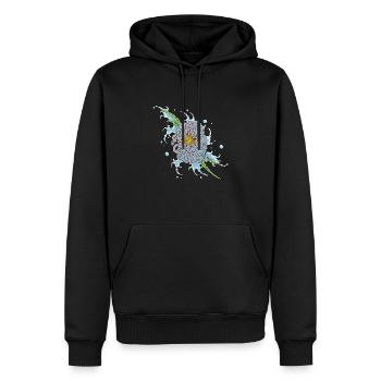 chrysanthème 2 - Sweat à capuche Premium bio Homme - noir - Devant - Nico (187cm)