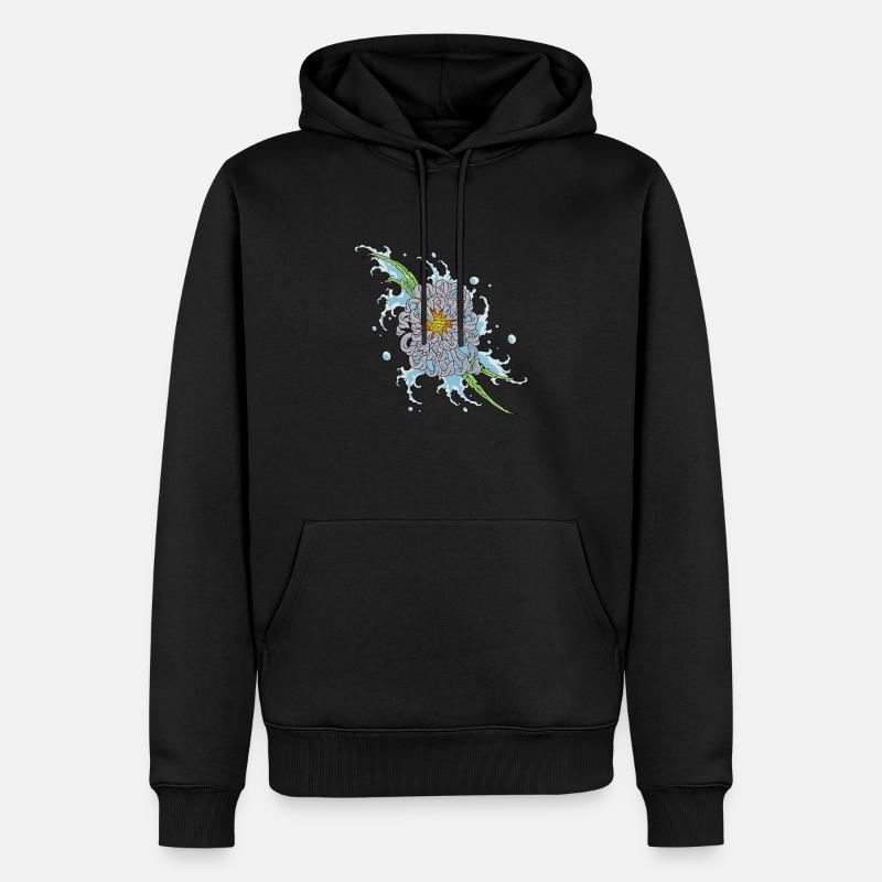 chrysanthème 2 - Sweat à capuche Premium bio Homme - noir