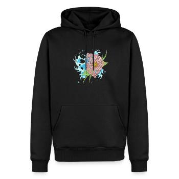 chrysanthème 3 - Sweat à capuche Premium bio Homme - noir - Devant - Nico (187cm)