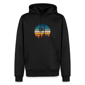 Retro-Mama - Männer Premium Bio Hoodie - Schwarz - Vorne - Nico (187cm)