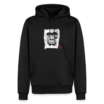 gorilla white in black - Sweat à capuche Premium bio Homme - noir - Devant - Nico (187cm)