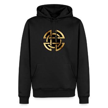 Celtique11 fond noir parchemin - Sweat à capuche Premium bio Homme - noir - Devant - Nico (187cm)