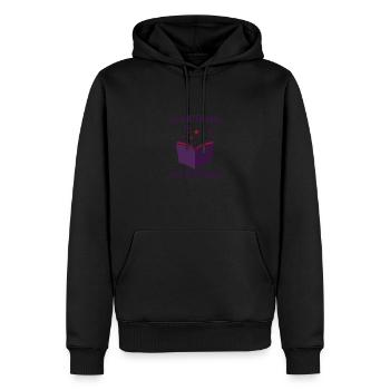 My Best Friends Are Fictional, sarcastic book quot - Sweat à capuche Premium bio Homme - noir - Devant - Nico (187cm)