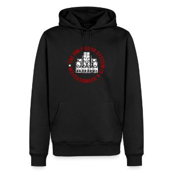 Le seul bon système est un système de sonorisation - Sweat à capuche Premium bio Homme - noir - Devant - Nico (187cm)