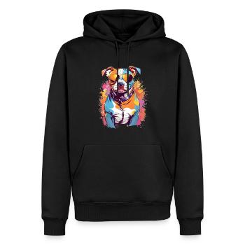 Hund bunt schön - Männer Premium Bio Hoodie - Schwarz - Vorne - Nico (187cm)