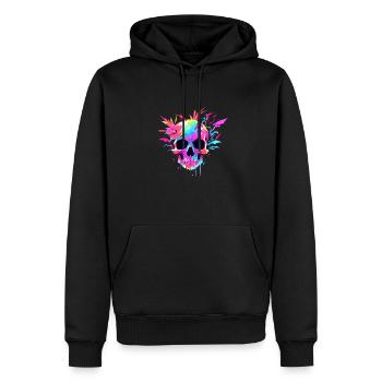 Cute Punk Skull / Kawaii Punk Skull - Men’s Premium Organic Hoodie - black - Front - Nico (187cm)