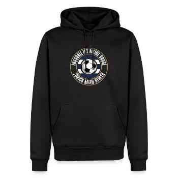 Züri - Männer Premium Bio Hoodie - Schwarz - Vorne - Nico (187cm)
