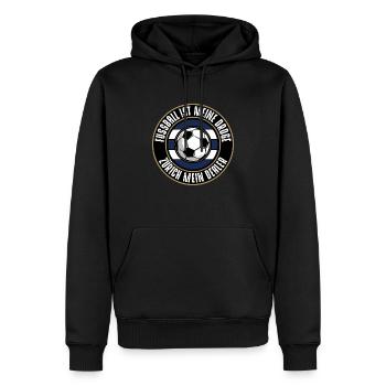 Züri - Männer Premium Bio Hoodie - Schwarz - Vorne - Nico (187cm)