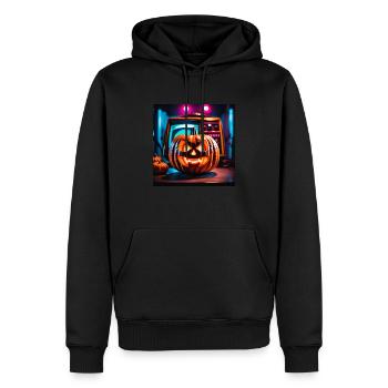 Boîte de citrouille - Sweat à capuche Premium bio Homme - noir - Devant - Nico (187cm)
