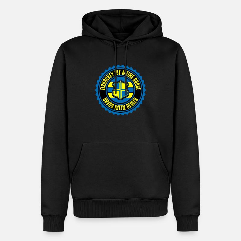 Davos - Männer Premium Bio Hoodie - Schwarz