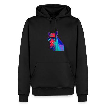 Cooles Pferd - Männer Premium Bio Hoodie - Schwarz - Vorne - Nico (187cm)
