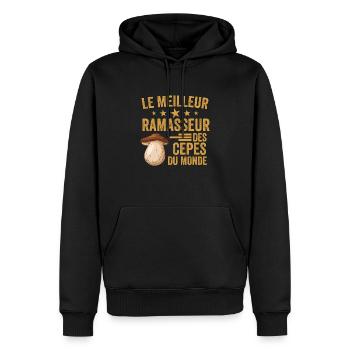 Le Meilleur Ramasseur Des Cèpes Champignons Cèpe - Sweat à capuche Premium bio Homme - noir - Devant - Nico (187cm)