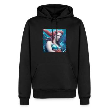blockedName - Männer Premium Bio Hoodie - Schwarz - Vorne - Nico (187cm)