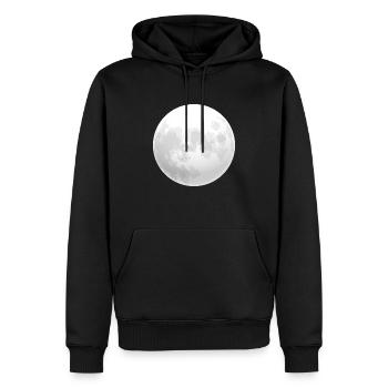 lune - Sweat à capuche Premium bio Homme - noir - Devant - Nico (187cm)